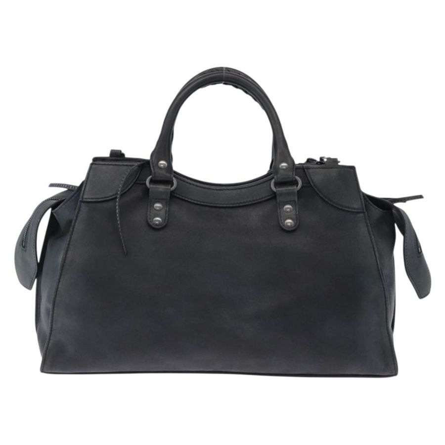 【日本直送】BALENCIAGA Le City 手提包 皮革 海軍藍 銀色 684907 正品 ka5367SAM-1