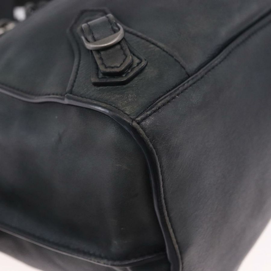 【日本直送】BALENCIAGA Le City 手提包 皮革 海軍藍 銀色 684907 正品 ka5367SAM-8