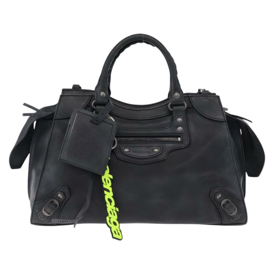 【日本直送】BALENCIAGA Le City 手提包 皮革 海軍藍 銀色 684907 正品 ka5367SAM-12