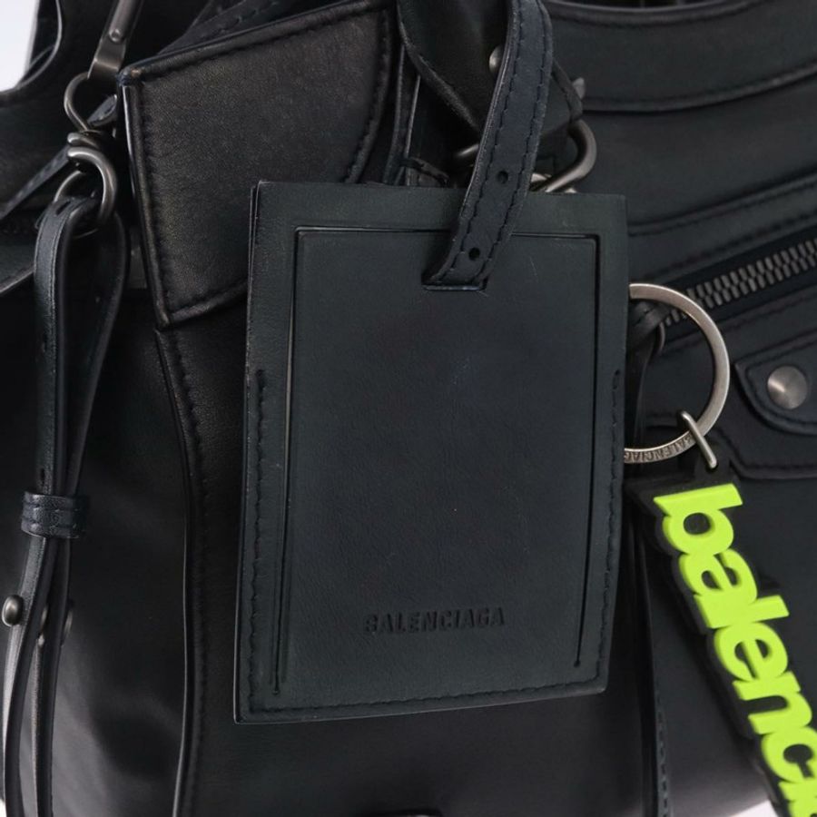 【日本直送】BALENCIAGA Le City 手提包 皮革 海軍藍 銀色 684907 正品 ka5367SAM-19