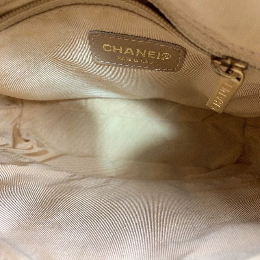 Chanel香奈兒古銅金冰格hobo肩背包-5