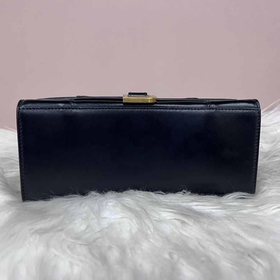 Balenciaga 黑滑面牛皮霧金釦小號手提肩斜背沙漏包-2