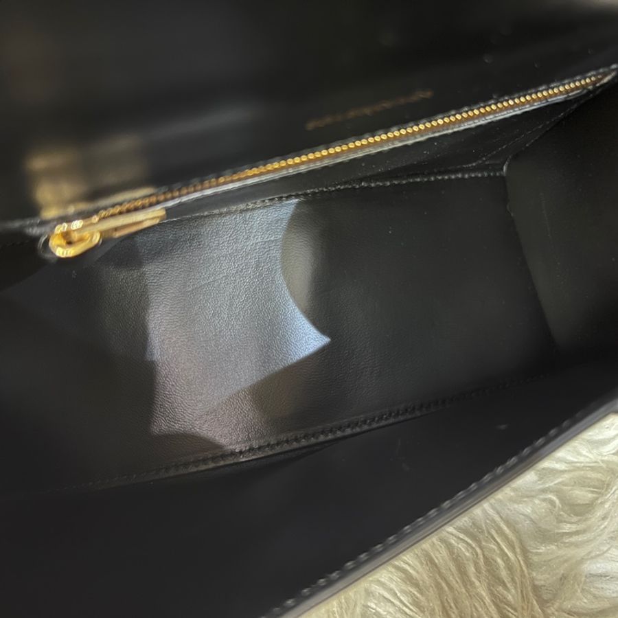 Balenciaga 黑滑面牛皮霧金釦小號手提肩斜背沙漏包-10