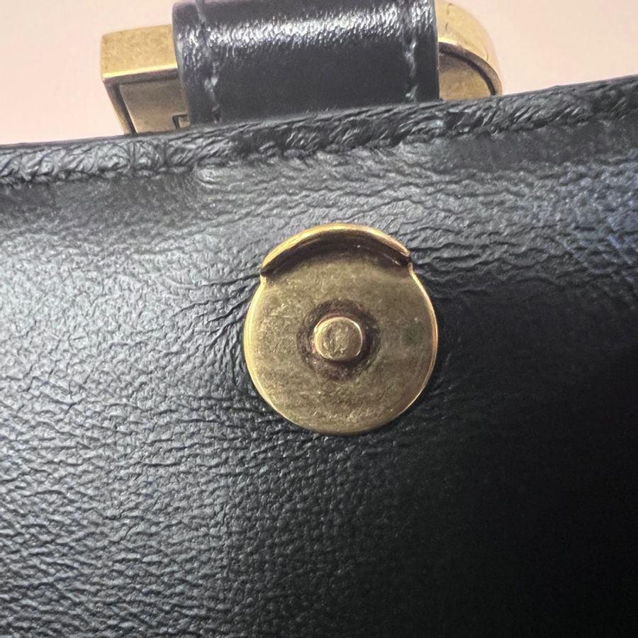 Balenciaga 黑滑面牛皮霧金釦小號手提肩斜背沙漏包-14