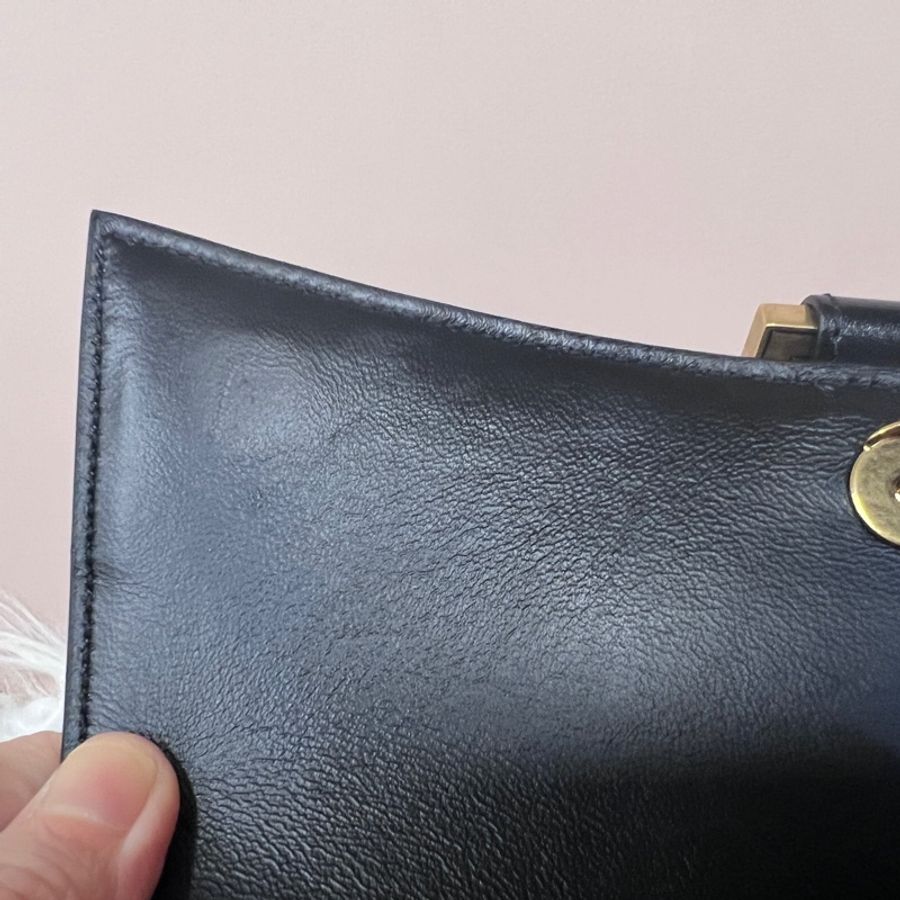 Balenciaga 黑滑面牛皮霧金釦小號手提肩斜背沙漏包-25