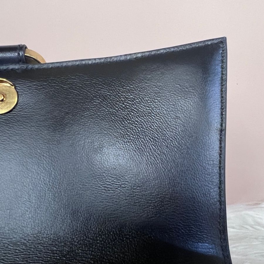 Balenciaga 黑滑面牛皮霧金釦小號手提肩斜背沙漏包-26