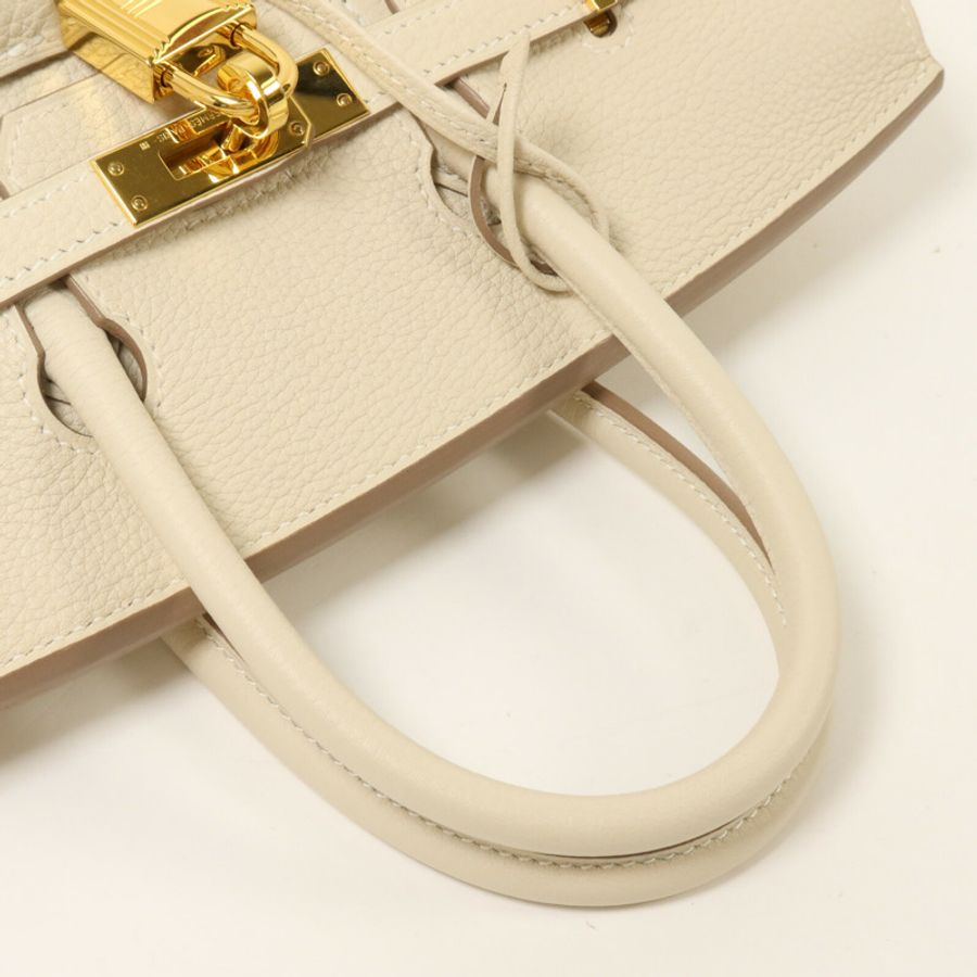 HERMES Togo皮革Birkin 25手挽袋Craie-7