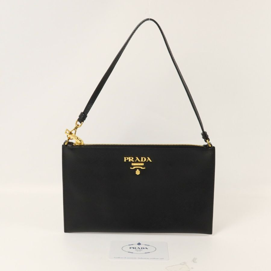 PRADA Saffiano皮革Pouch bag手拿包-11