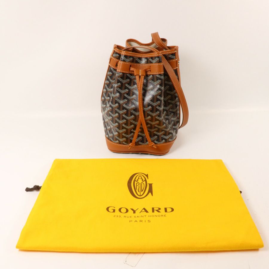 GOYARD 塗層帆布/牛皮皮革Petit Flot PM肩背袋-8