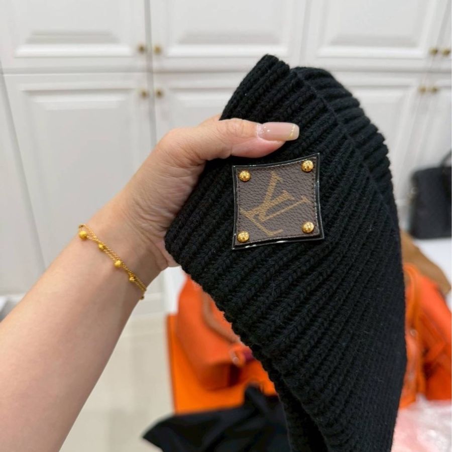 LV 黑色 羊毛 Monogram帆布 皮革 冷帽 毛帽 帽子製造-8