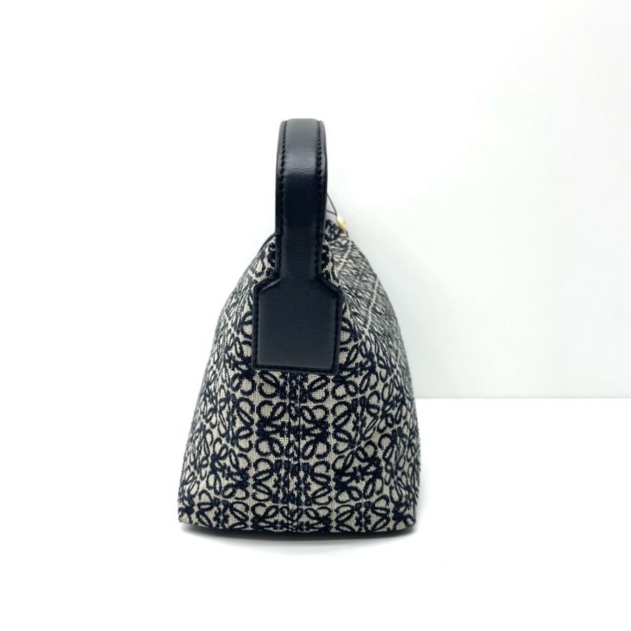 LOEWE 羅意威 Cubi Anagram壓紋可調節肩帶 織物拼牛皮飯盒包 手提單肩包 小號 女款 附件:塵袋 尺寸:26-13-16.5cm-4