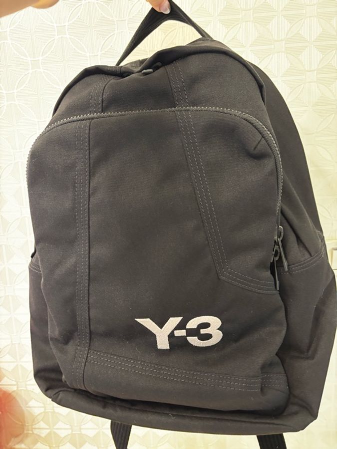 Y3後背包經典黑色刺繡款-0