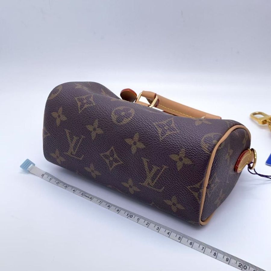 LV路易威登老花speedy nano 经典老花 金色五金手提斜挎包 尺寸:约16cm×10cm左右 小巧精致可爱 拆卸肩带 手拎斜挎都好看-12