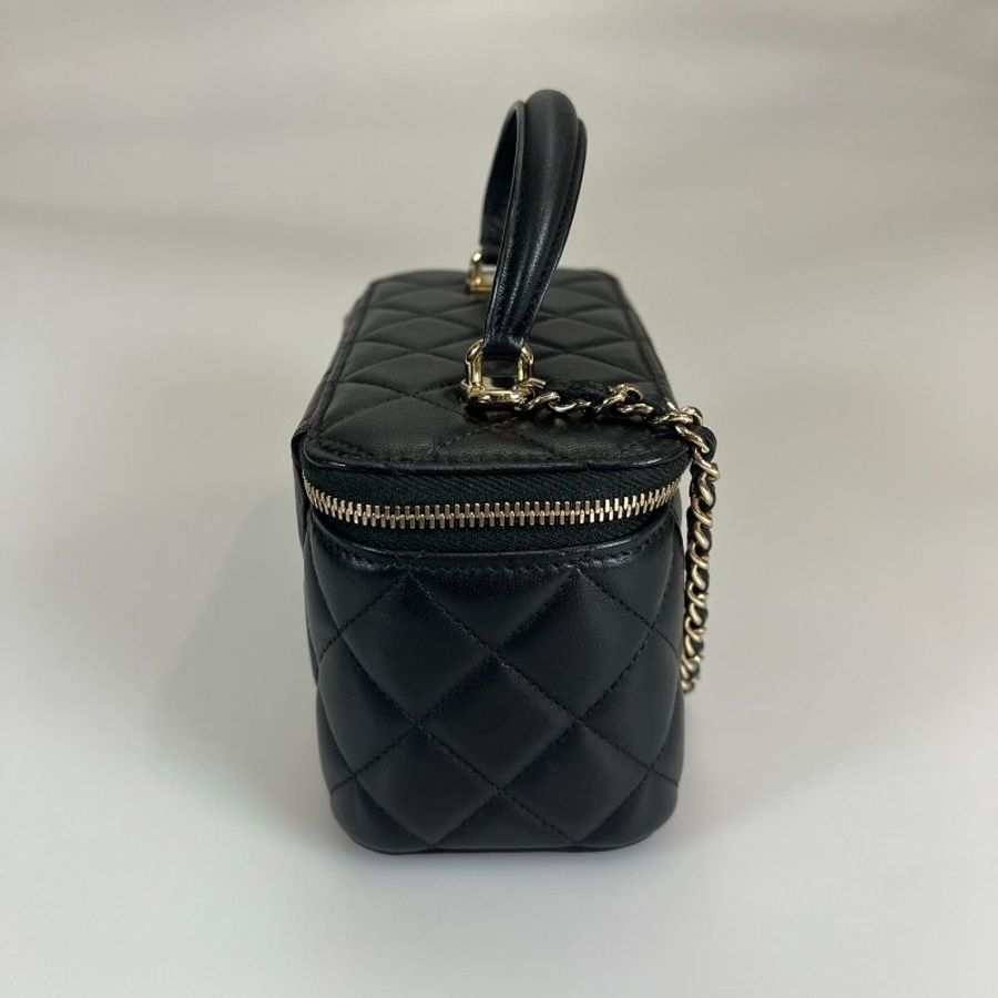 CHANEL VANITY 化妝盒羊皮黑AP2199-2