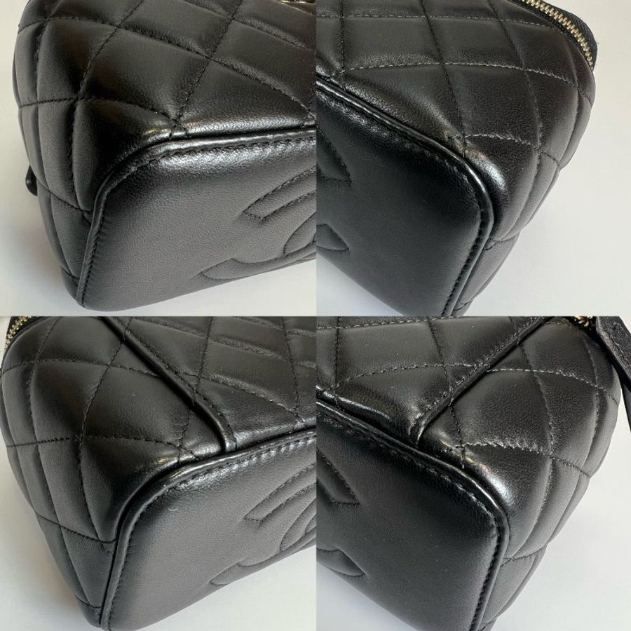 CHANEL VANITY 化妝盒羊皮黑AP2199-9