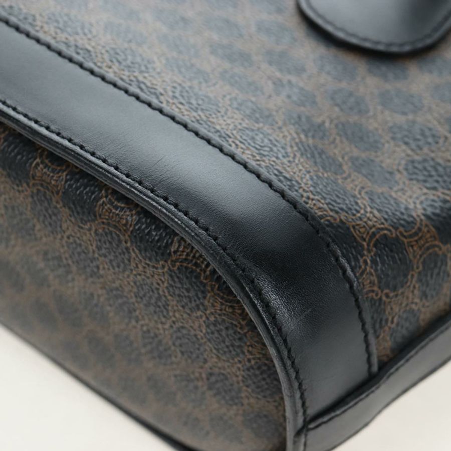 【日本直送】CELINE Macadam帆布手提包 PVC皮革 黑色 金色 正品 191816V-16