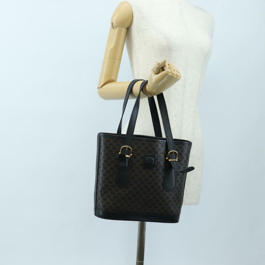 【日本直送】CELINE Macadam帆布手提包 PVC皮革 黑色 金色 正品 191816V-27