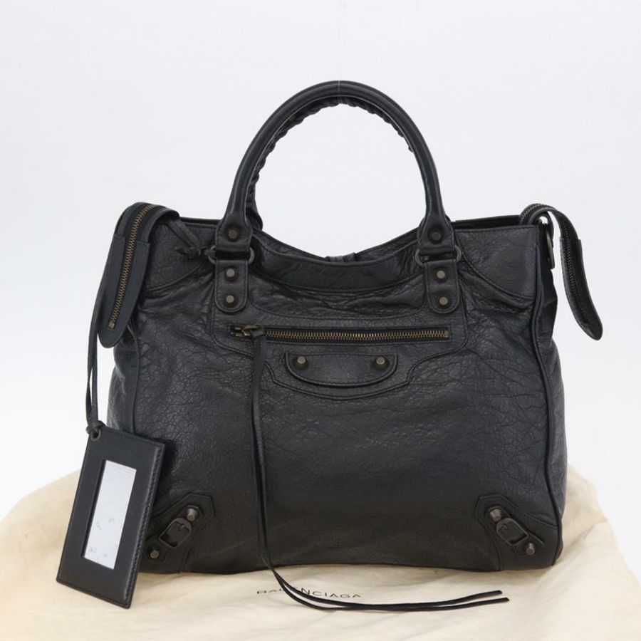 【日本直送】BALENCIAGA Vero 手提包 黑色皮革 235216 正品 am12018SM-11