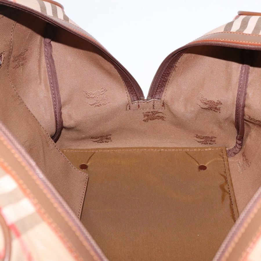 【日本直送】BURBERRY Nova 格紋波士頓包 帆布 米色 金色 正品 am12209V-18