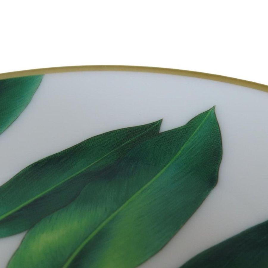 【巴黎站二手名牌專賣店】*現貨*HERMES 愛馬仕 真品* Passifolia 系列 2號陶瓷金線裝飾麵包奶油盤-2
