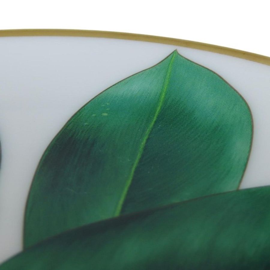 【巴黎站二手名牌專賣店】*現貨*HERMES 愛馬仕 真品* Passifolia 系列 2號陶瓷金線裝飾麵包奶油盤-3