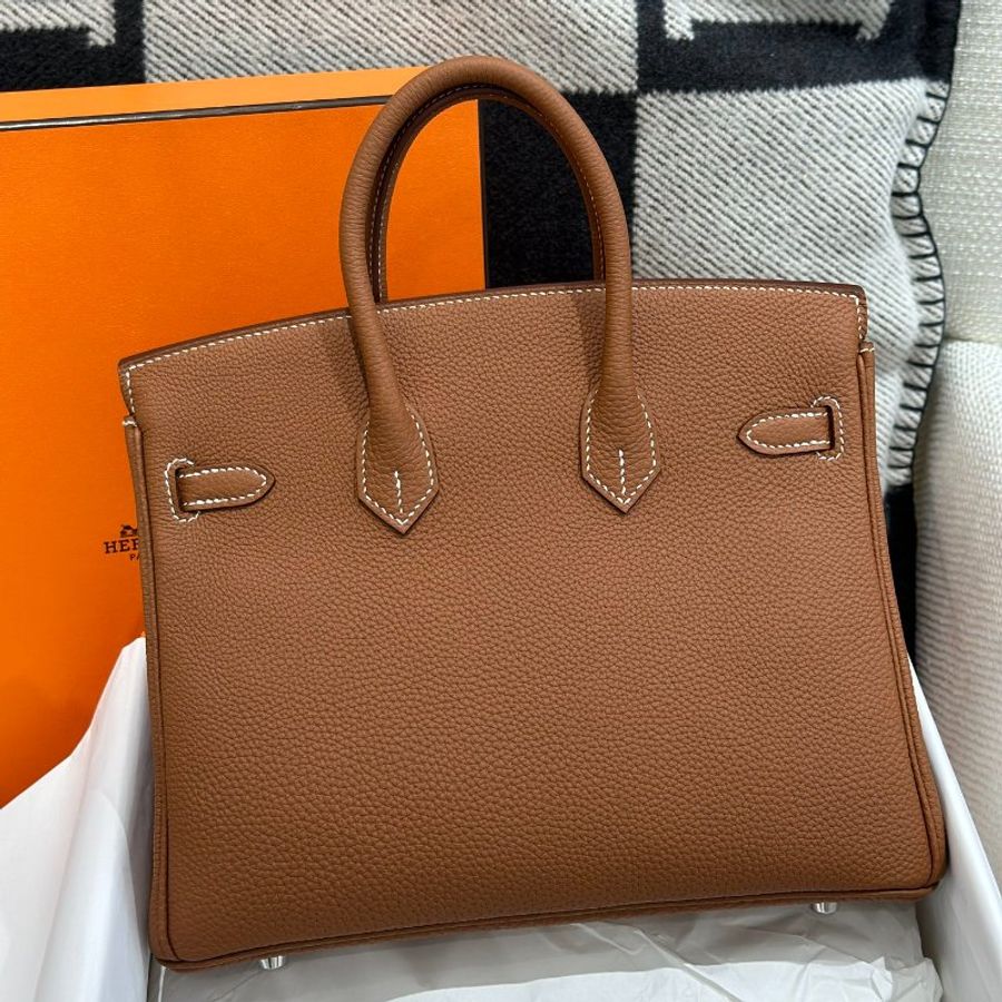 【天菜精選】HERMES 25CM BIRKIN TOGO 銀扣 金棕 全新商品-5