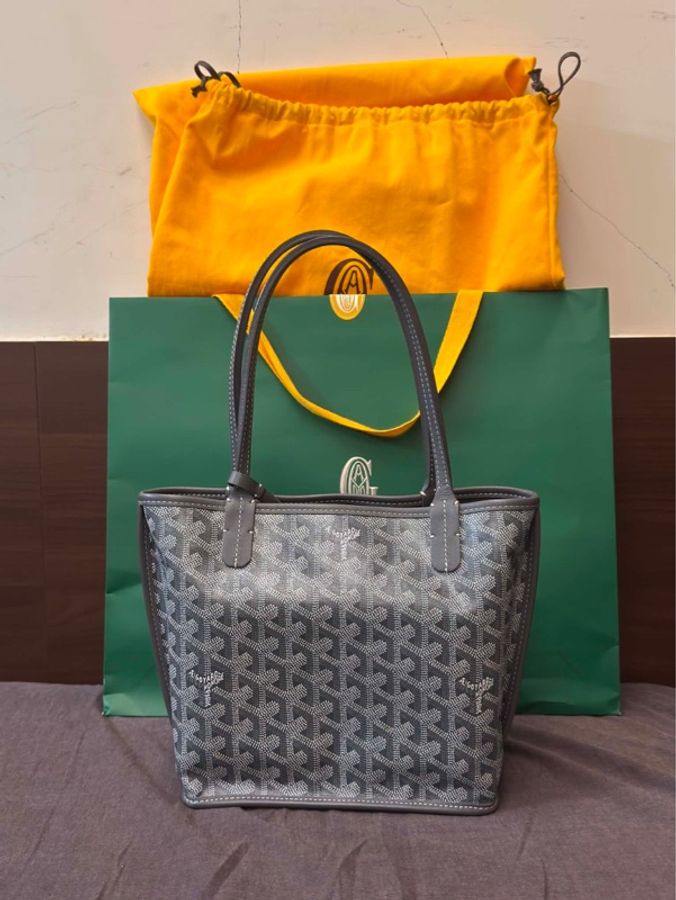 Goyard Anjou mini 雙面 tote 灰色-0