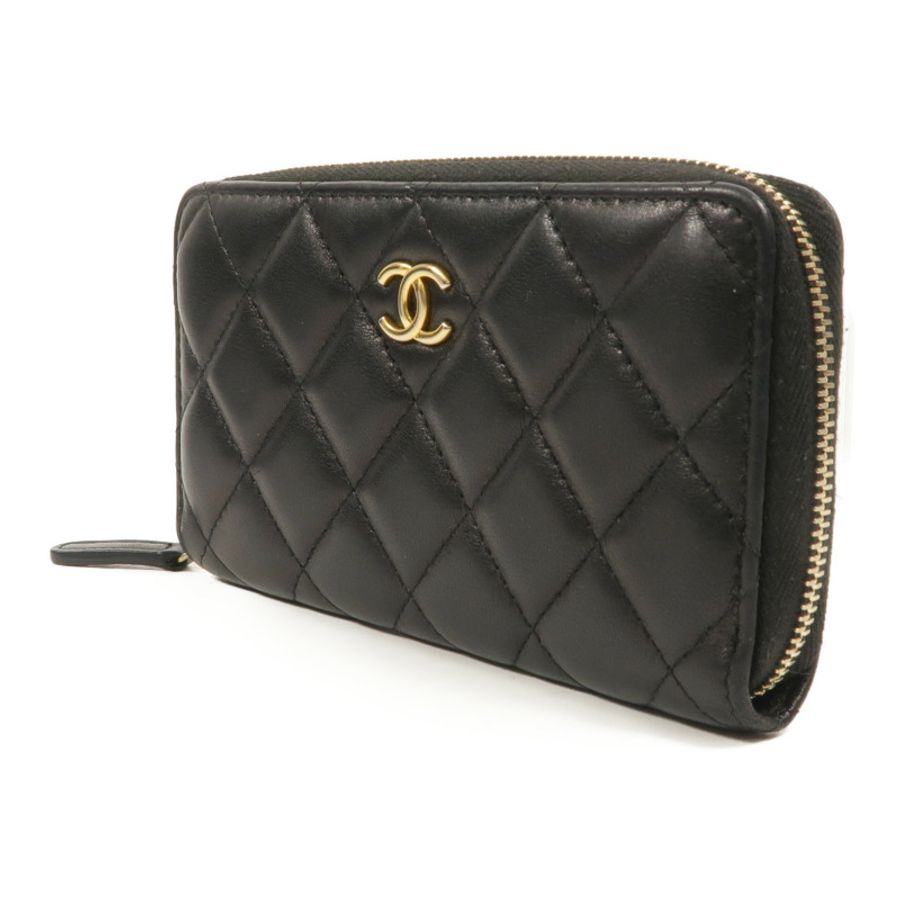 CHANEL 羊皮皮革Zipper Wallet長錢包-2