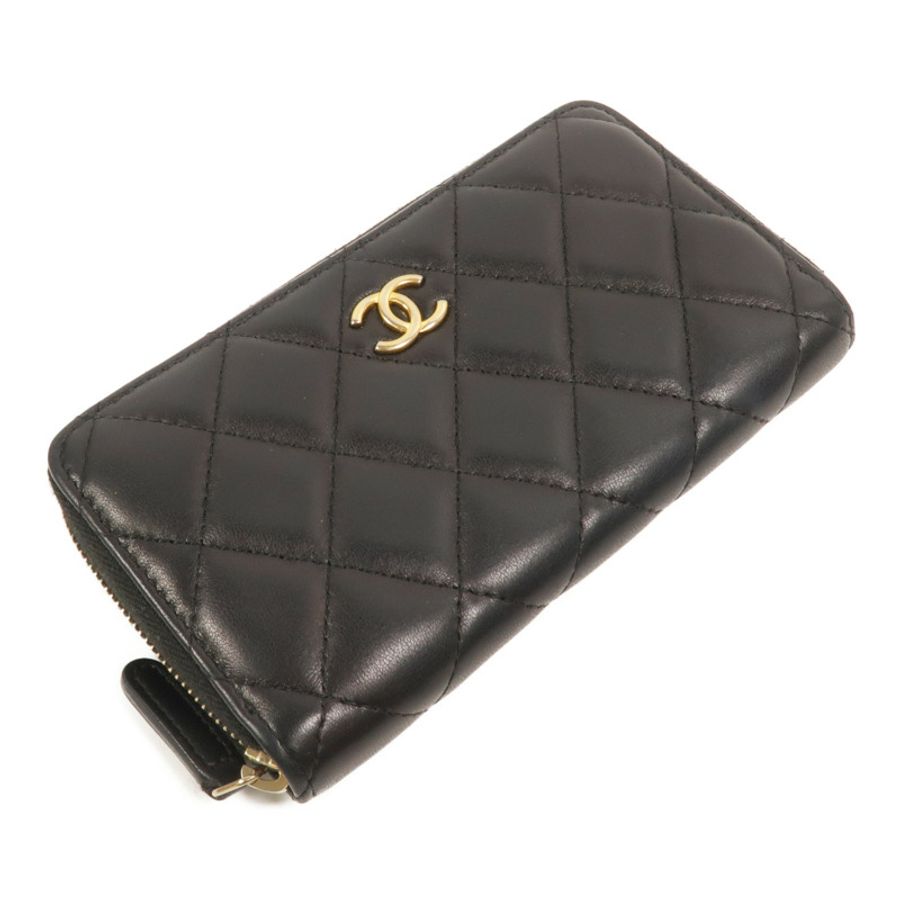 CHANEL 羊皮皮革Zipper Wallet長錢包-4