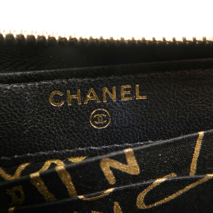 CHANEL 羊皮皮革Zipper Wallet長錢包-7