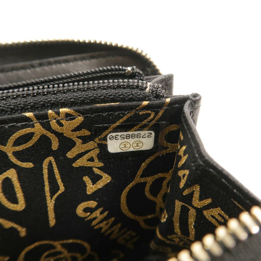 CHANEL 羊皮皮革Zipper Wallet長錢包-9