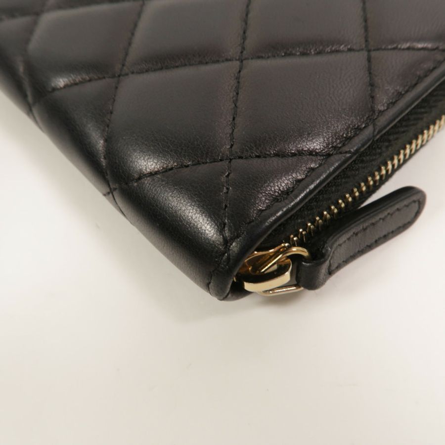 CHANEL 羊皮皮革Zipper Wallet長錢包-15
