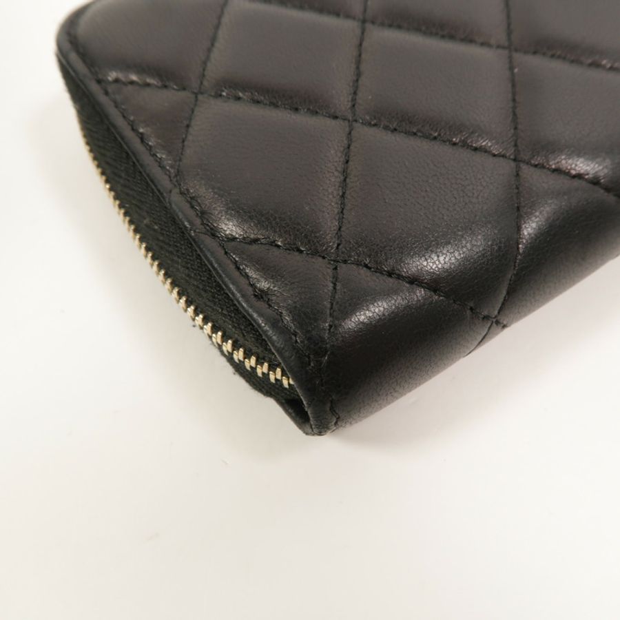 CHANEL 羊皮皮革Zipper Wallet長錢包-16