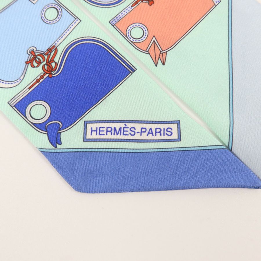 HERMES 絲質Twilly絲巾-4