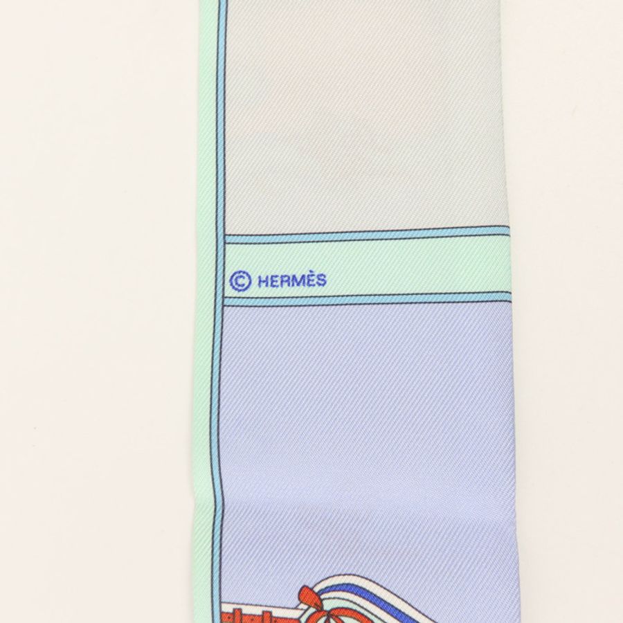 HERMES 絲質Twilly絲巾-5