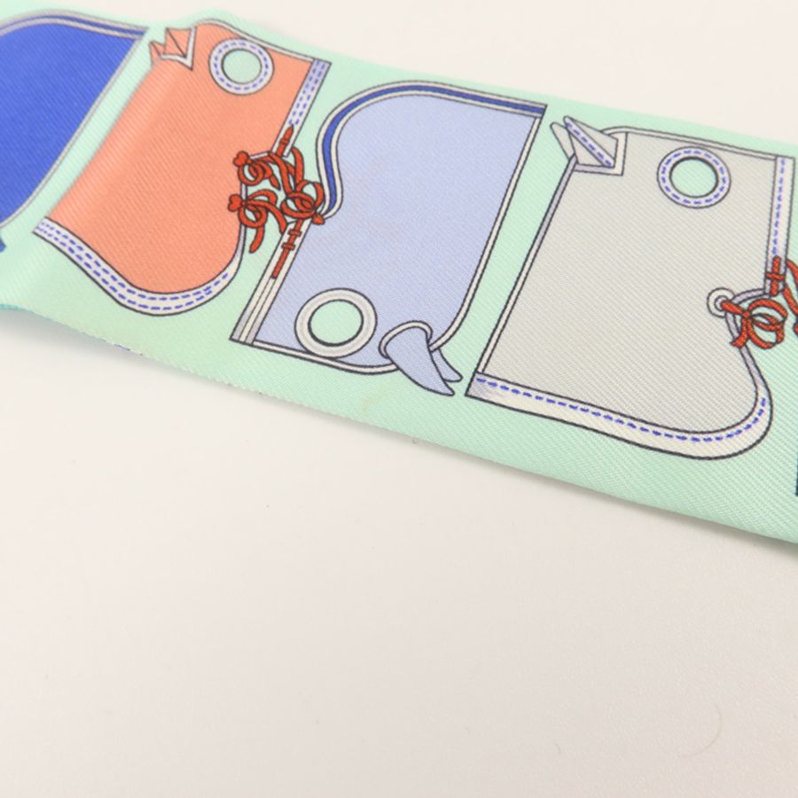 HERMES 絲質Twilly絲巾-10