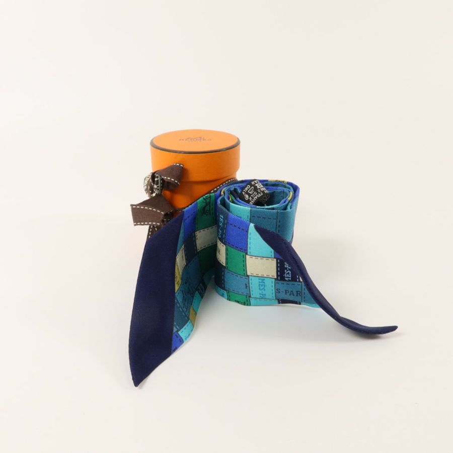 HERMES 絲質Twilly絲巾-7