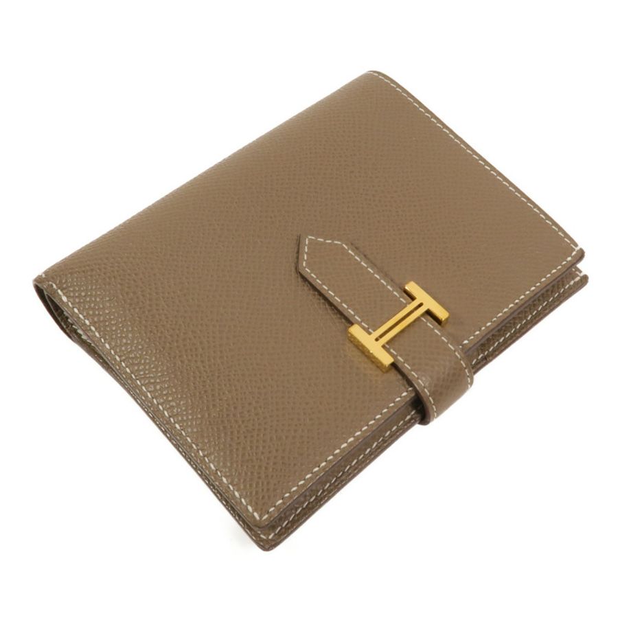 HERMES Epsom皮革Bearn Compact Wallet錢包Etoupe-4