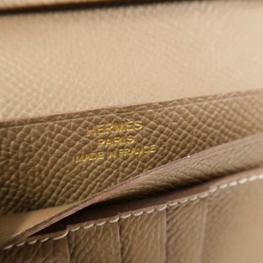 HERMES Epsom皮革Bearn Compact Wallet錢包Etoupe-7