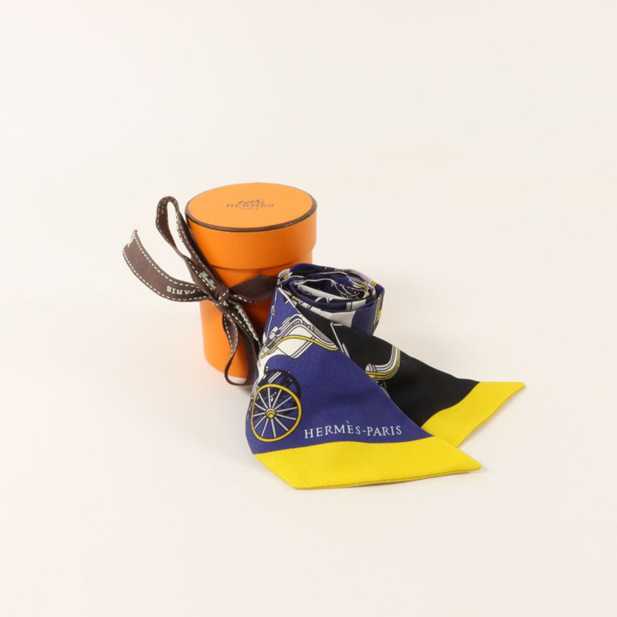 HERMES 絲質Twilly絲巾-8