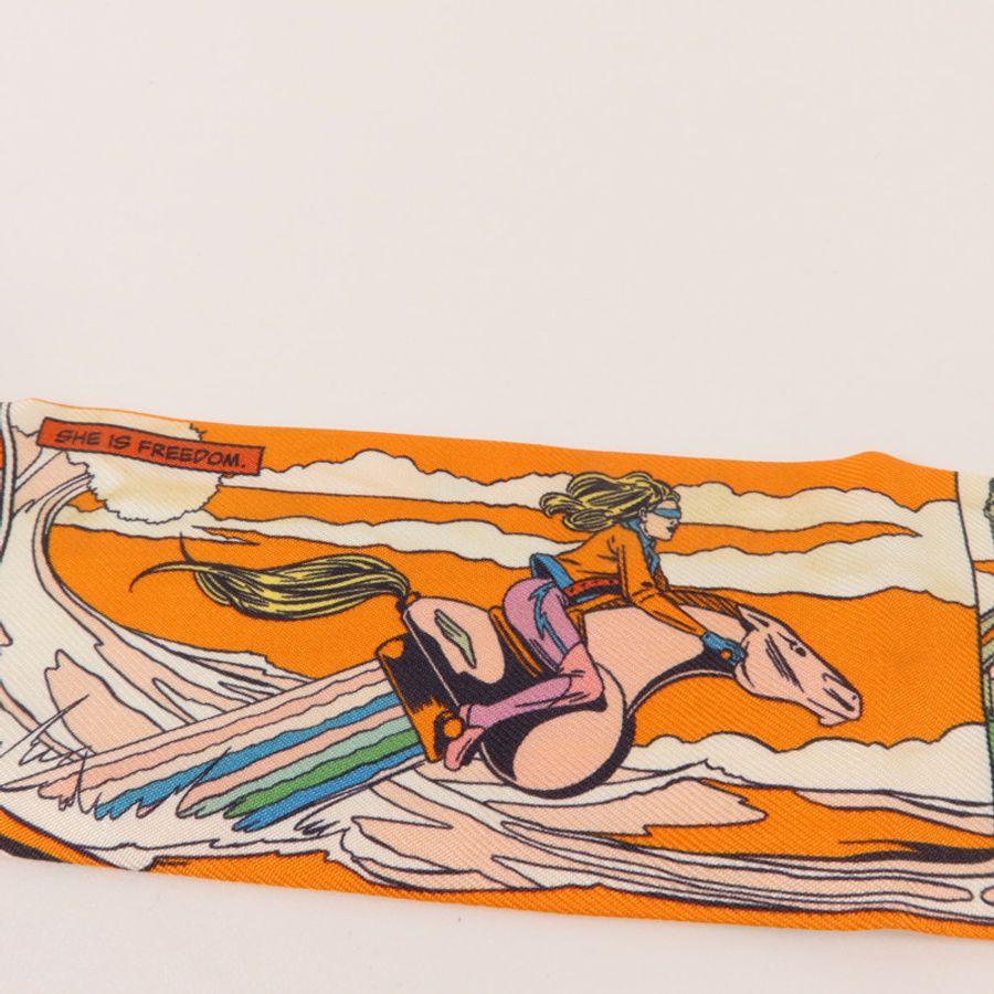 HERMES 絲質Twilly絲巾-8