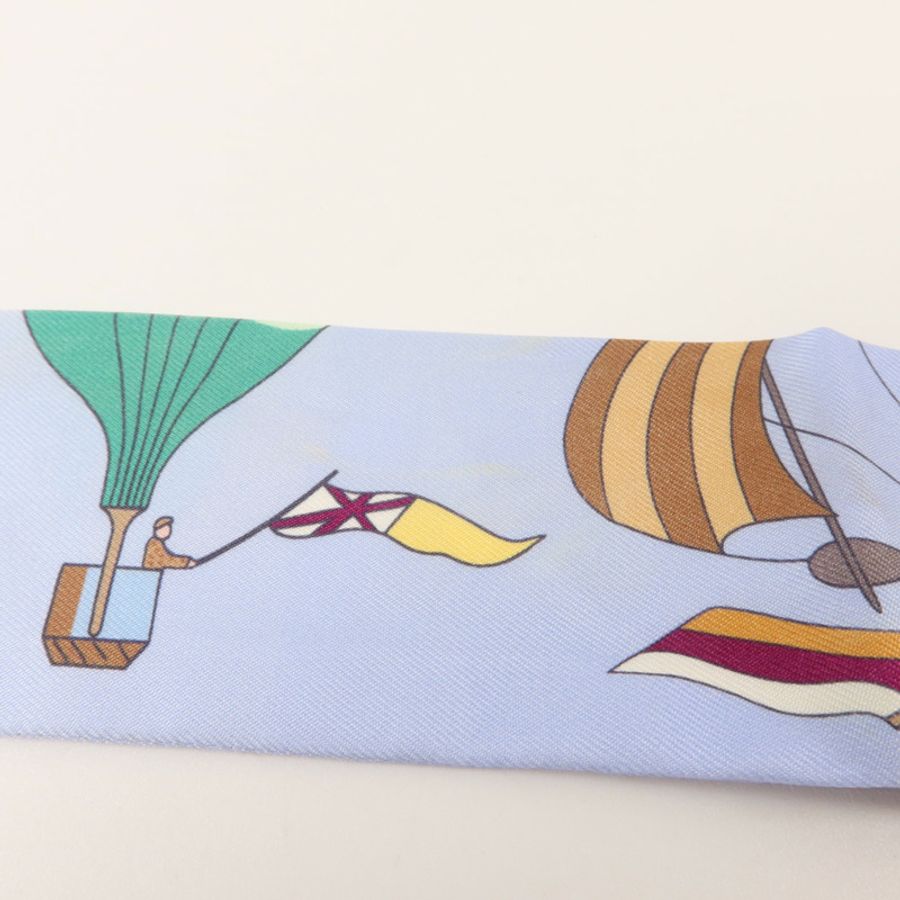 HERMES 絲質Twilly絲巾-10