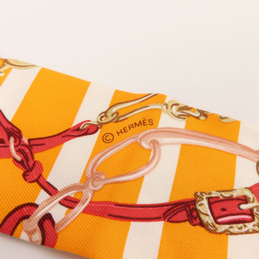 HERMES 絲質Twilly絲巾-5