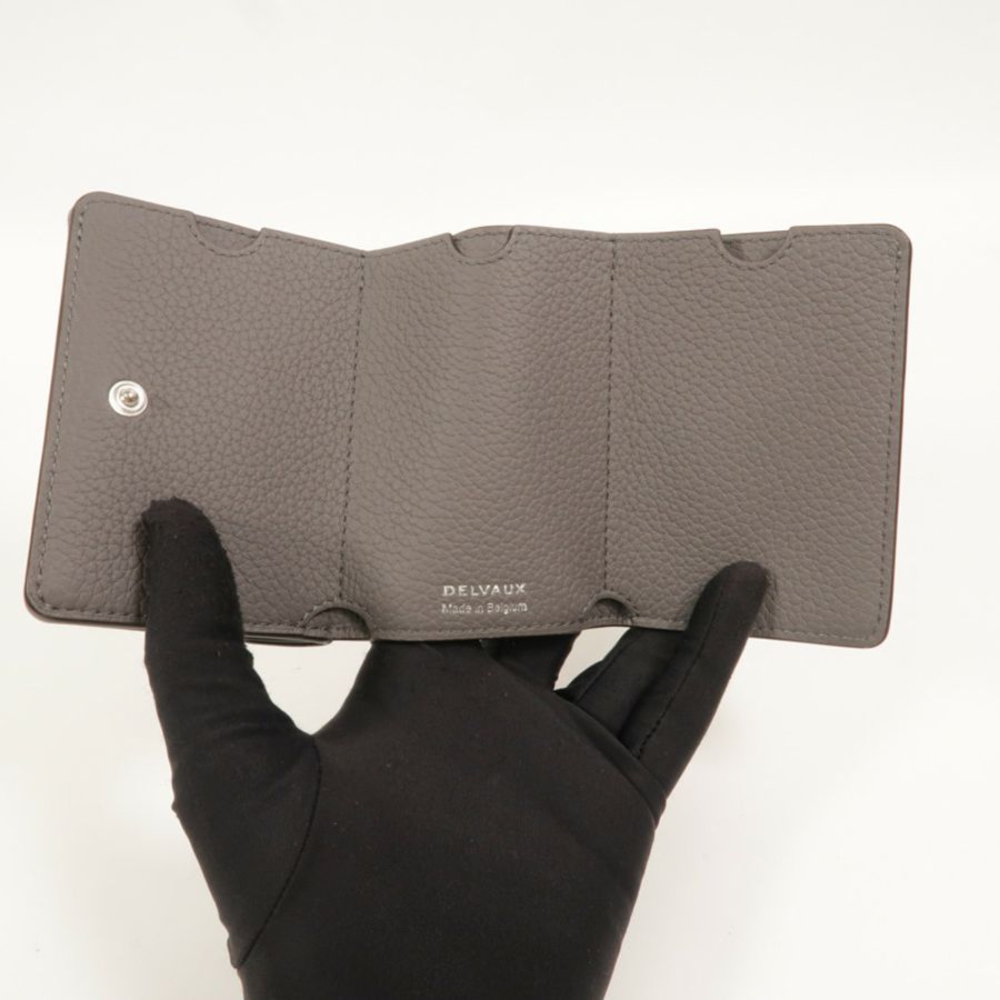 Delvaux 牛皮皮革Presse Trifold Wallet錢包-6