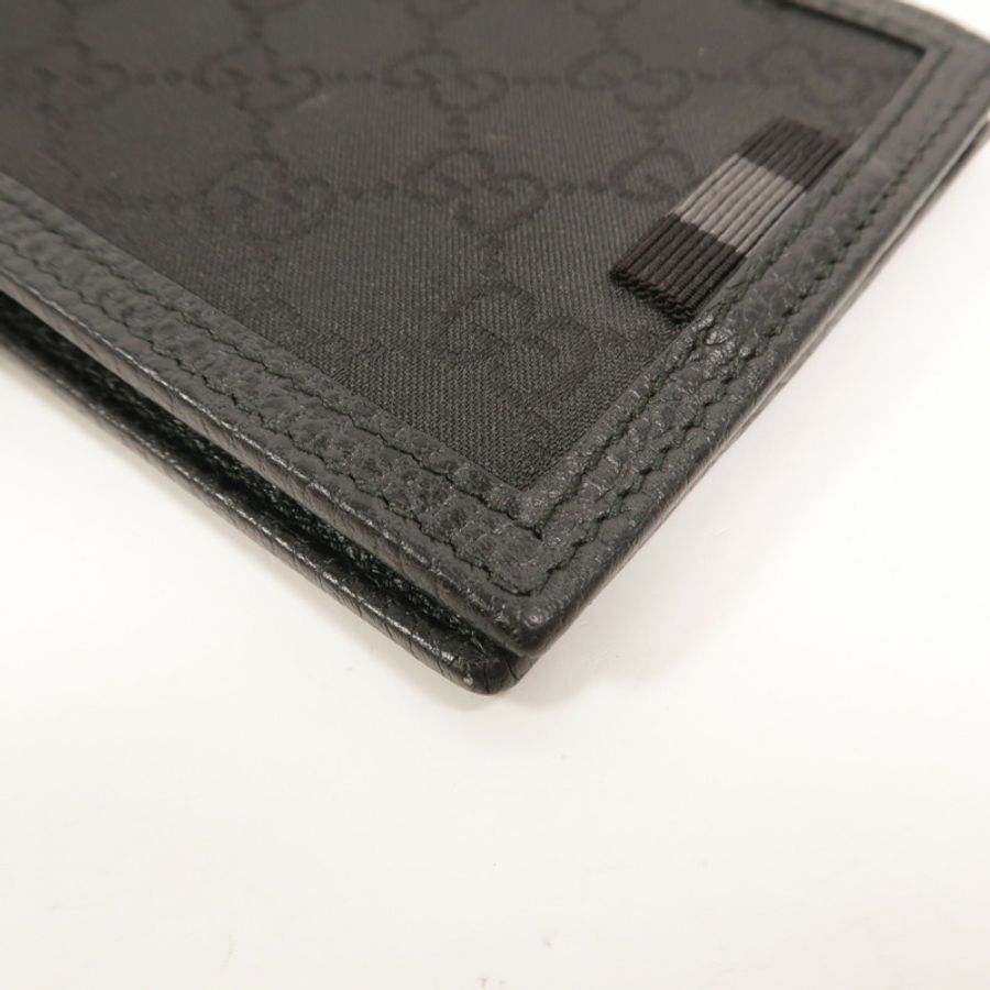 GUCCI 尼龍/牛皮皮革GG Bifold Wallet錢包-11