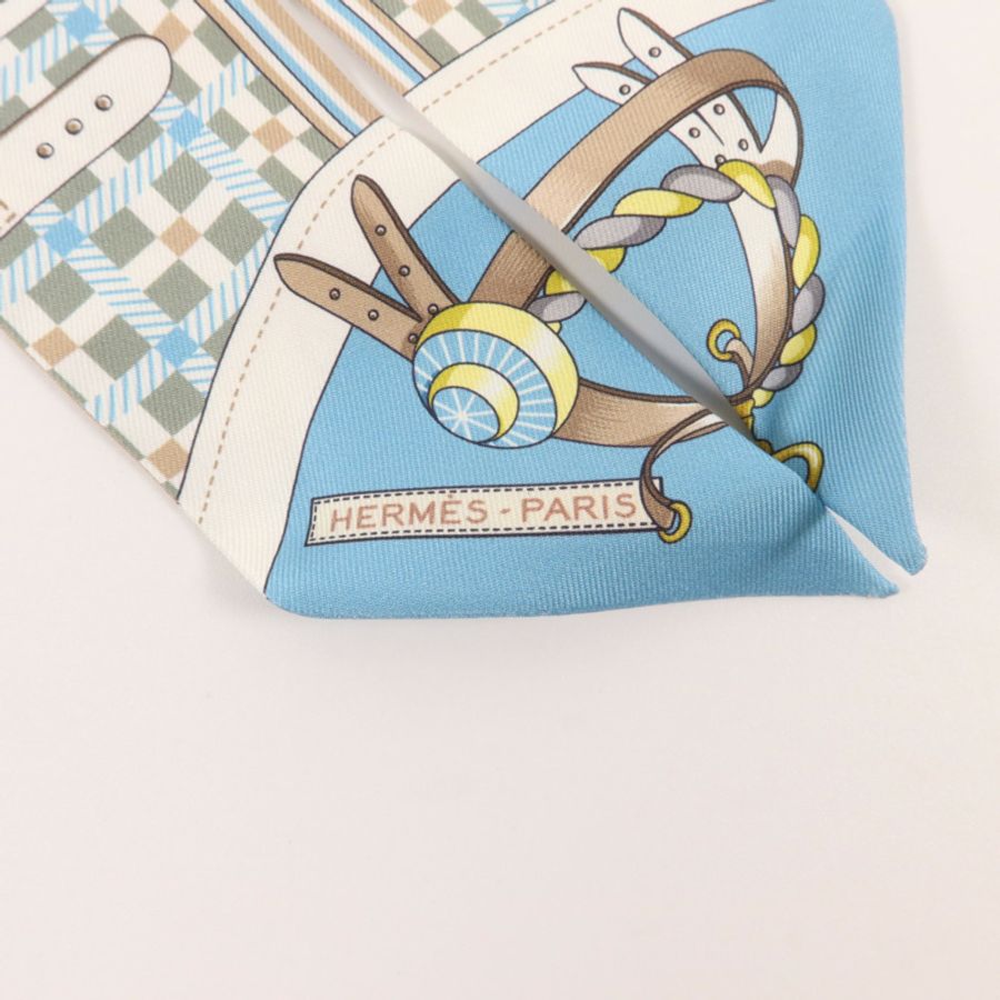 HERMES 絲質Twilly絲巾-4