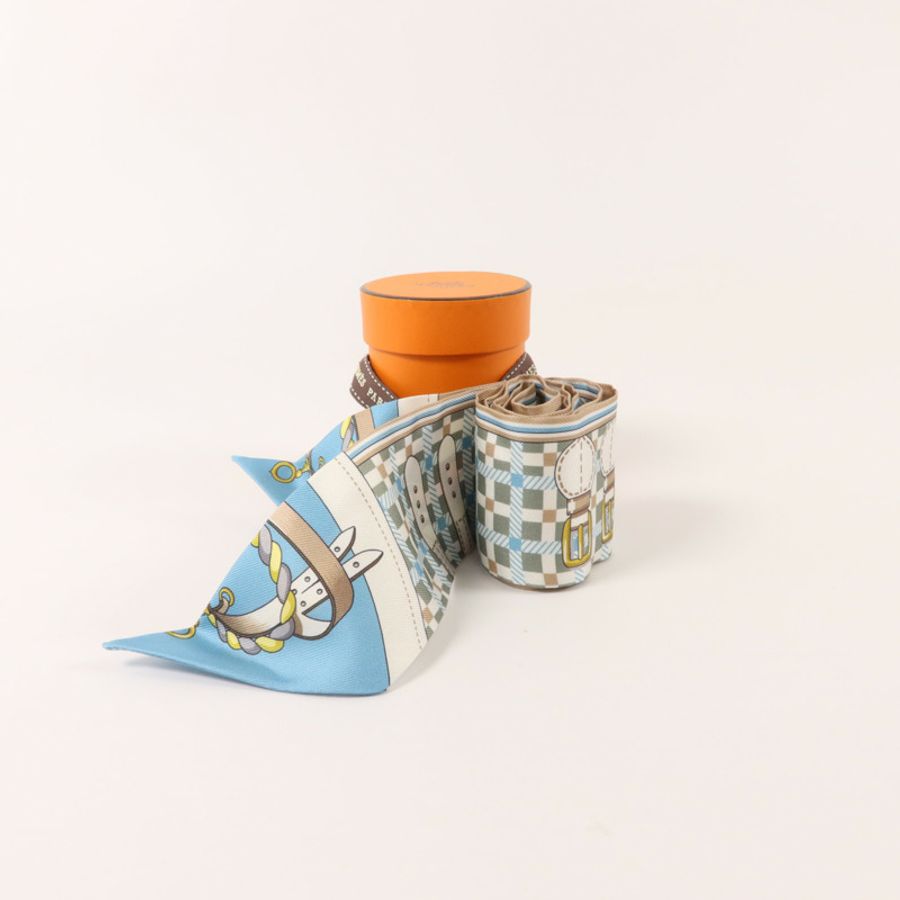 HERMES 絲質Twilly絲巾-8