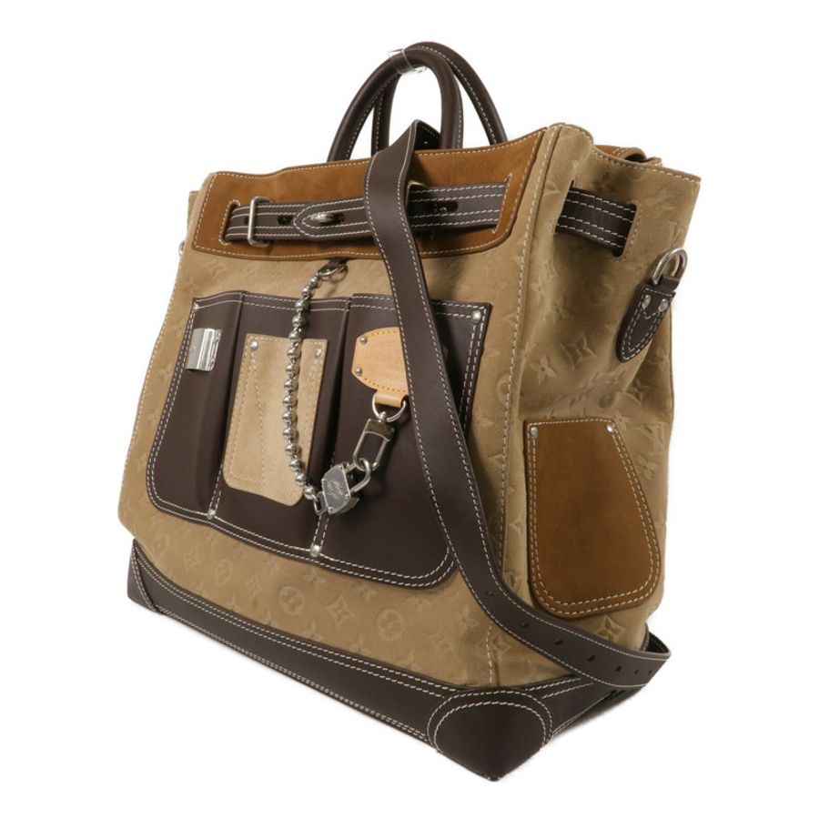 LOUIS VUITTON 麂皮皮革Steamer 40手挽肩背兩用袋-1