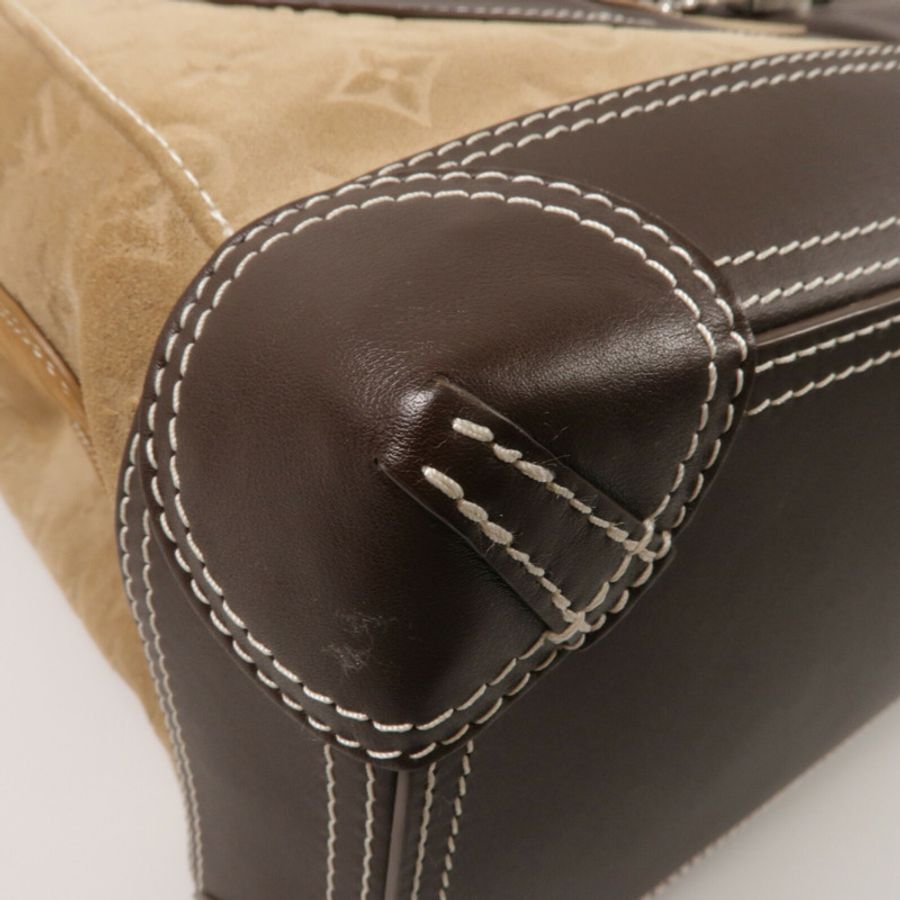 LOUIS VUITTON 麂皮皮革Steamer 40手挽肩背兩用袋-10