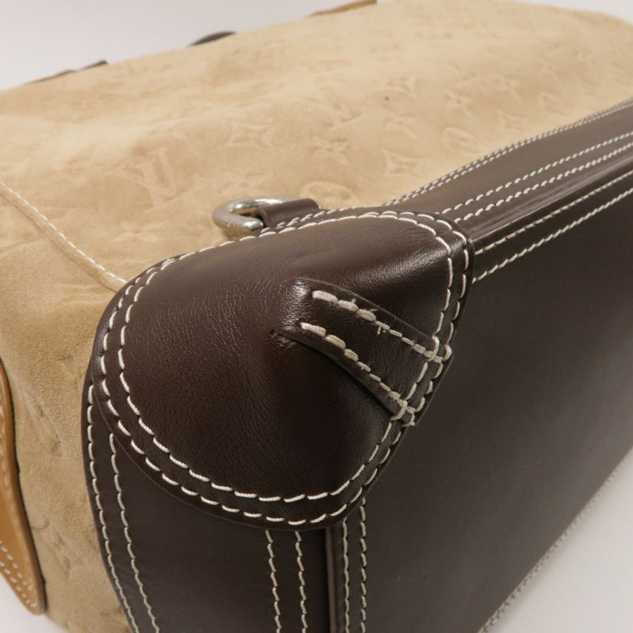 LOUIS VUITTON 麂皮皮革Steamer 40手挽肩背兩用袋-12